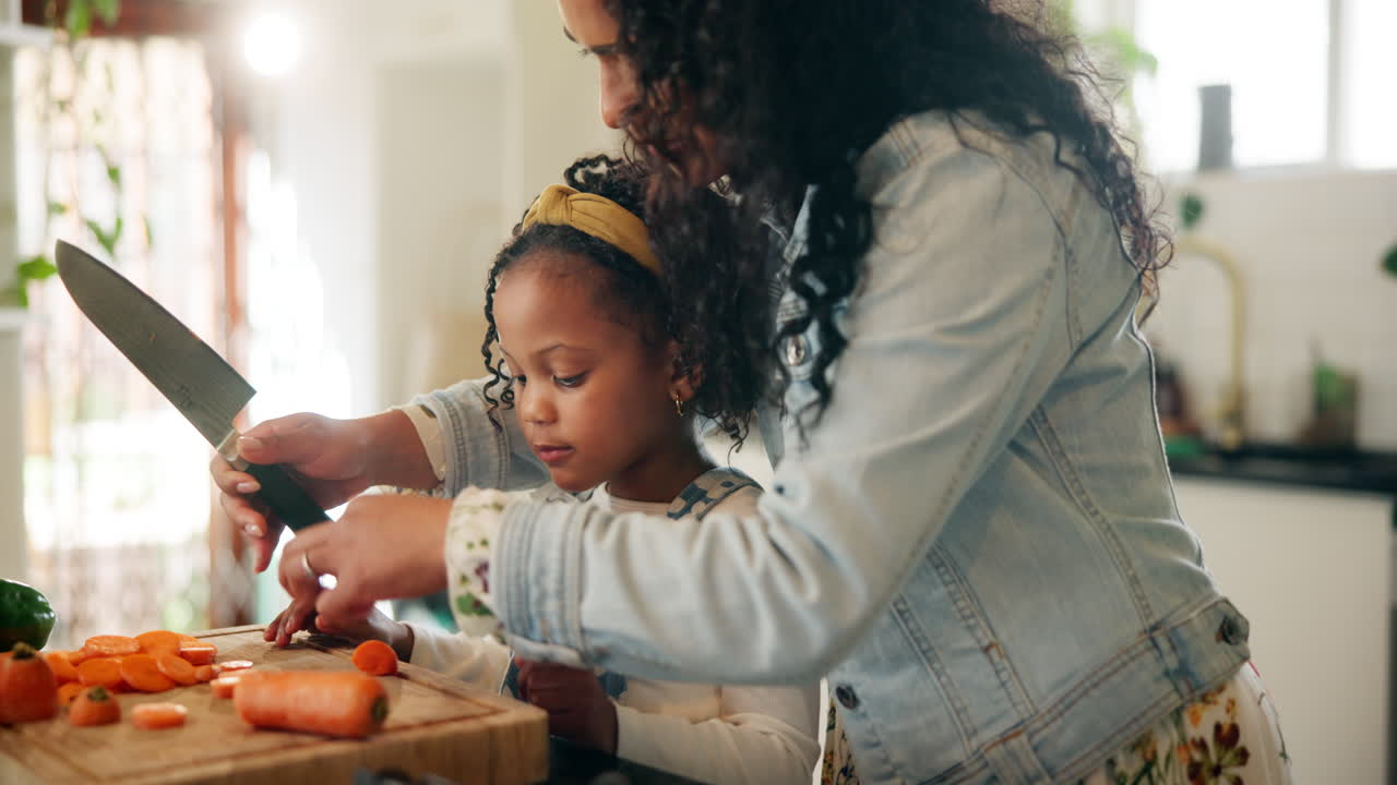 Mother and Daughter Cooking Together