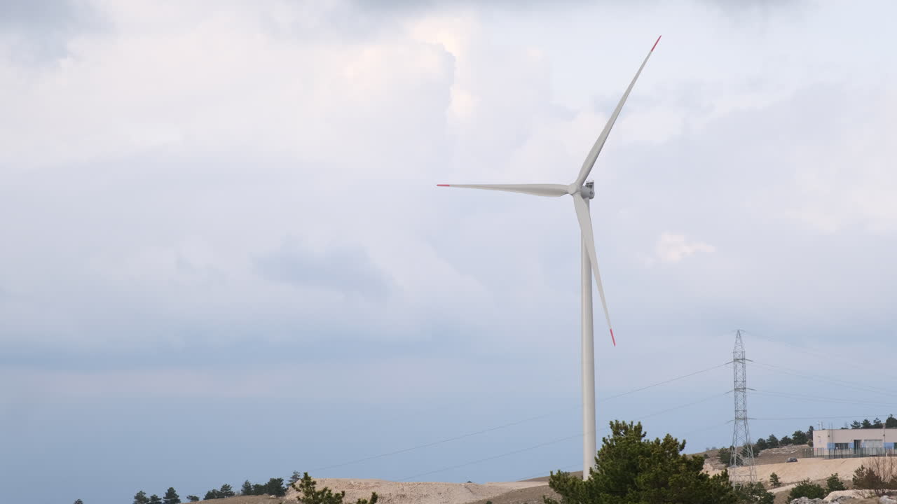 Wind Turbine on a Hillside