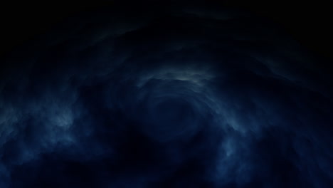 flowing deep mystical blue cloud on black outer space