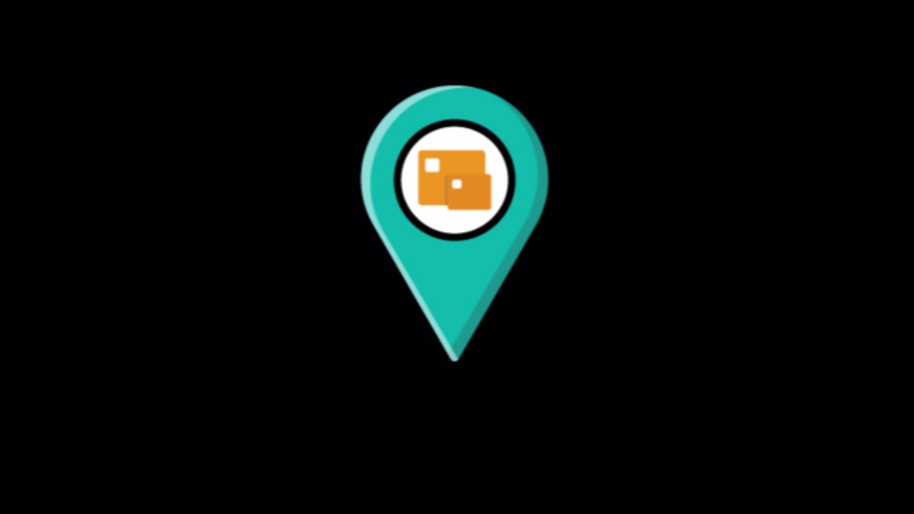 Animated Bouncing Location Pin with File Icon