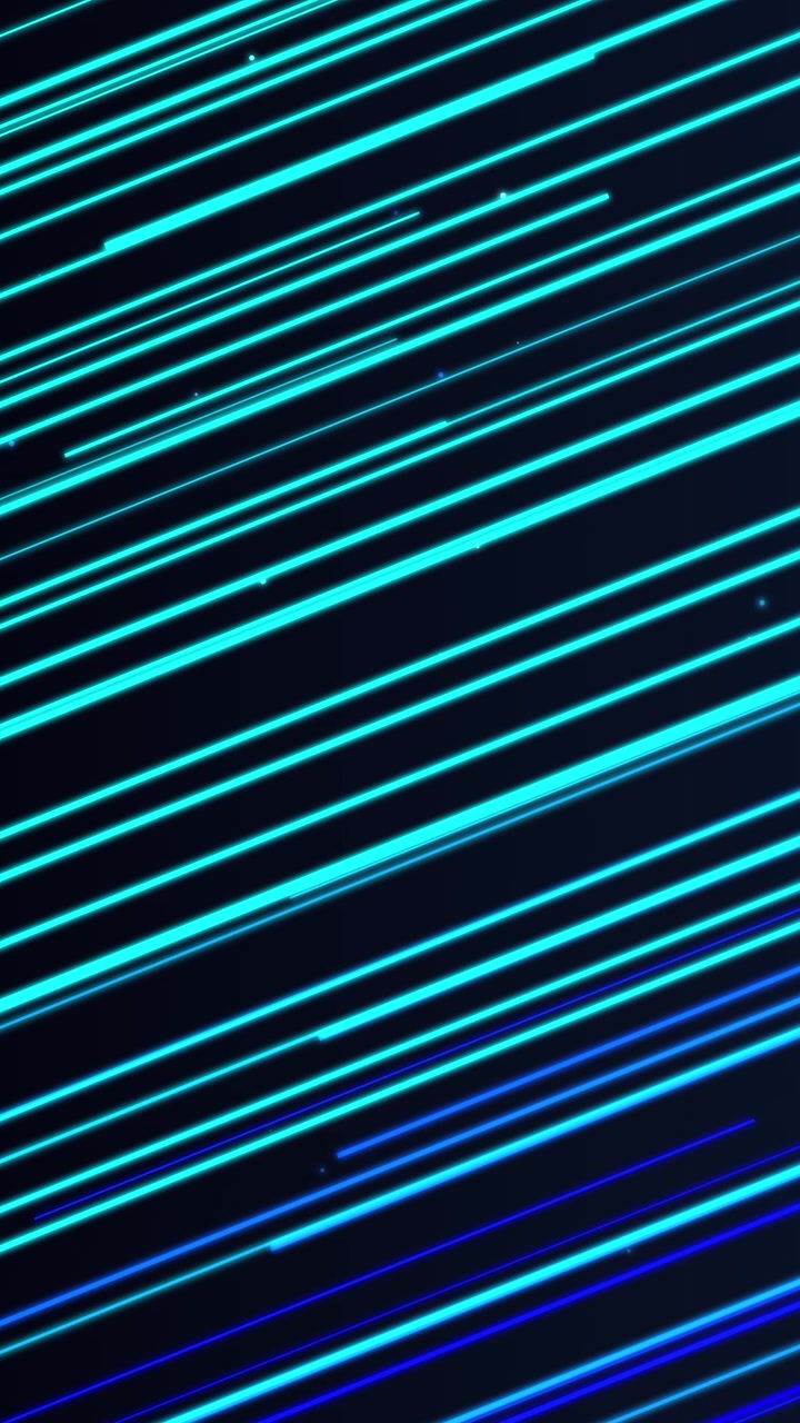 Diagonal blue and cyan glowing lines falling like digital rain on dark background, seamless loop, vertical format