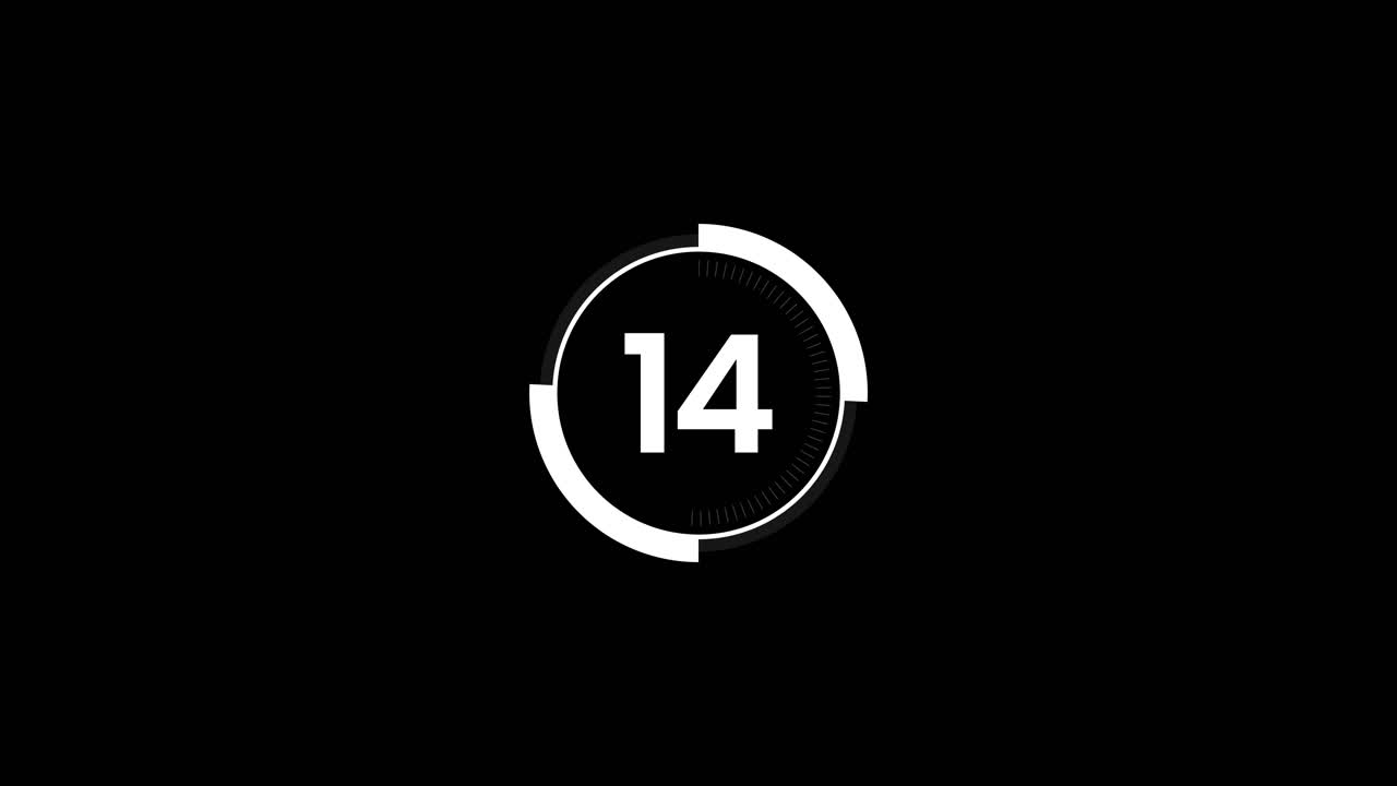 30 Second Countdown Timer with White Numbers on Black Background