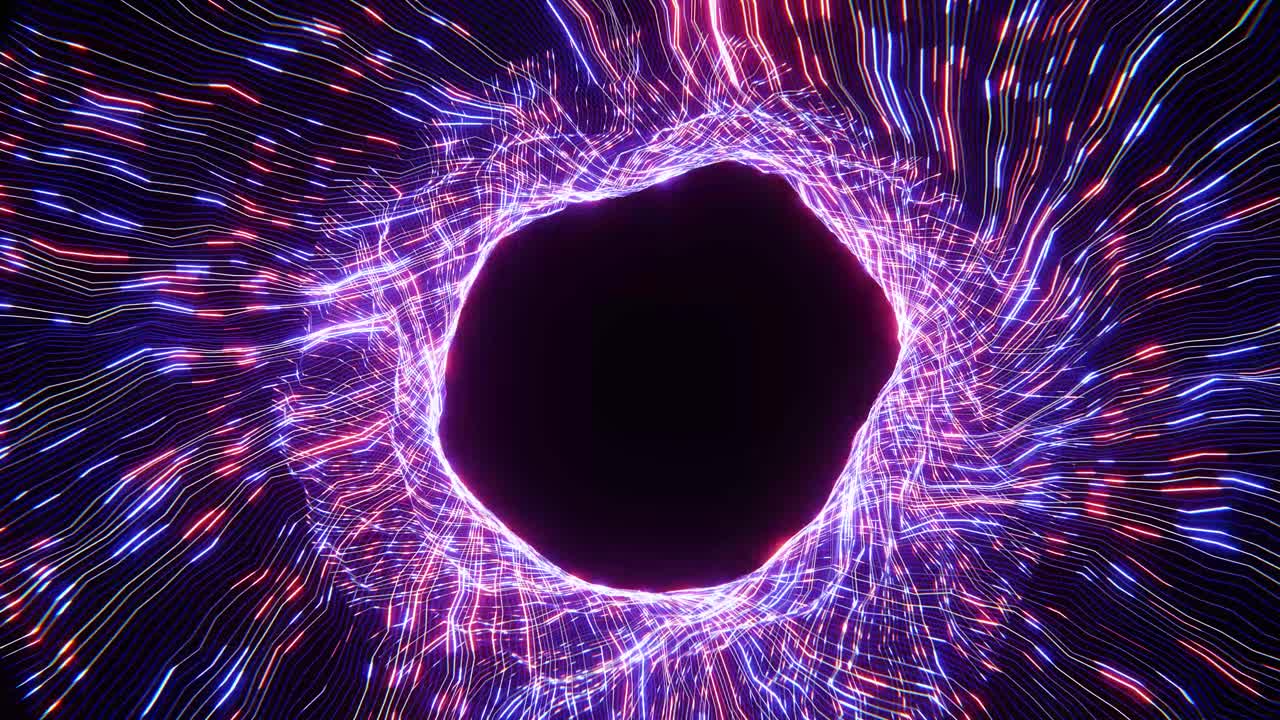 Abstract Wavy Neon Light Tunnel Background Loop