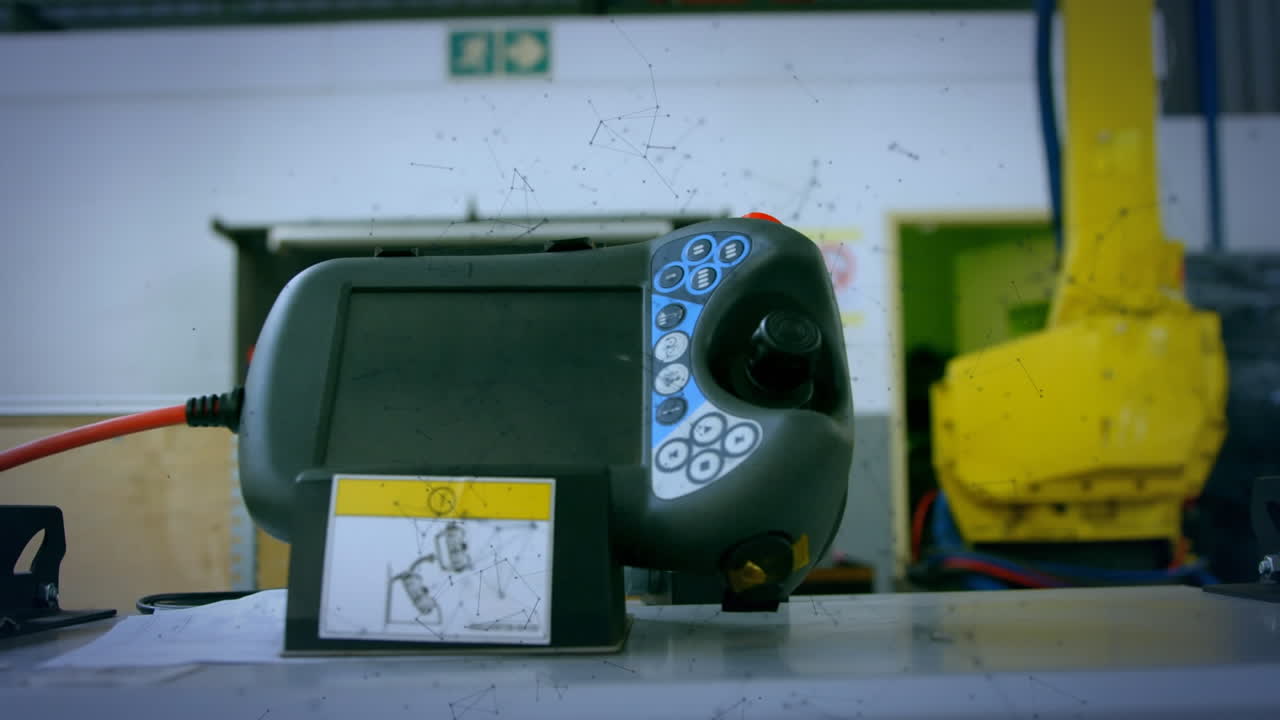 animación de una malla brillante verde sobre el robot