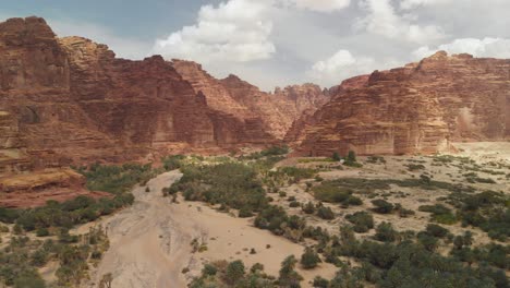 aerial views of wadi al disah valley in tabuk region of saudi arabia