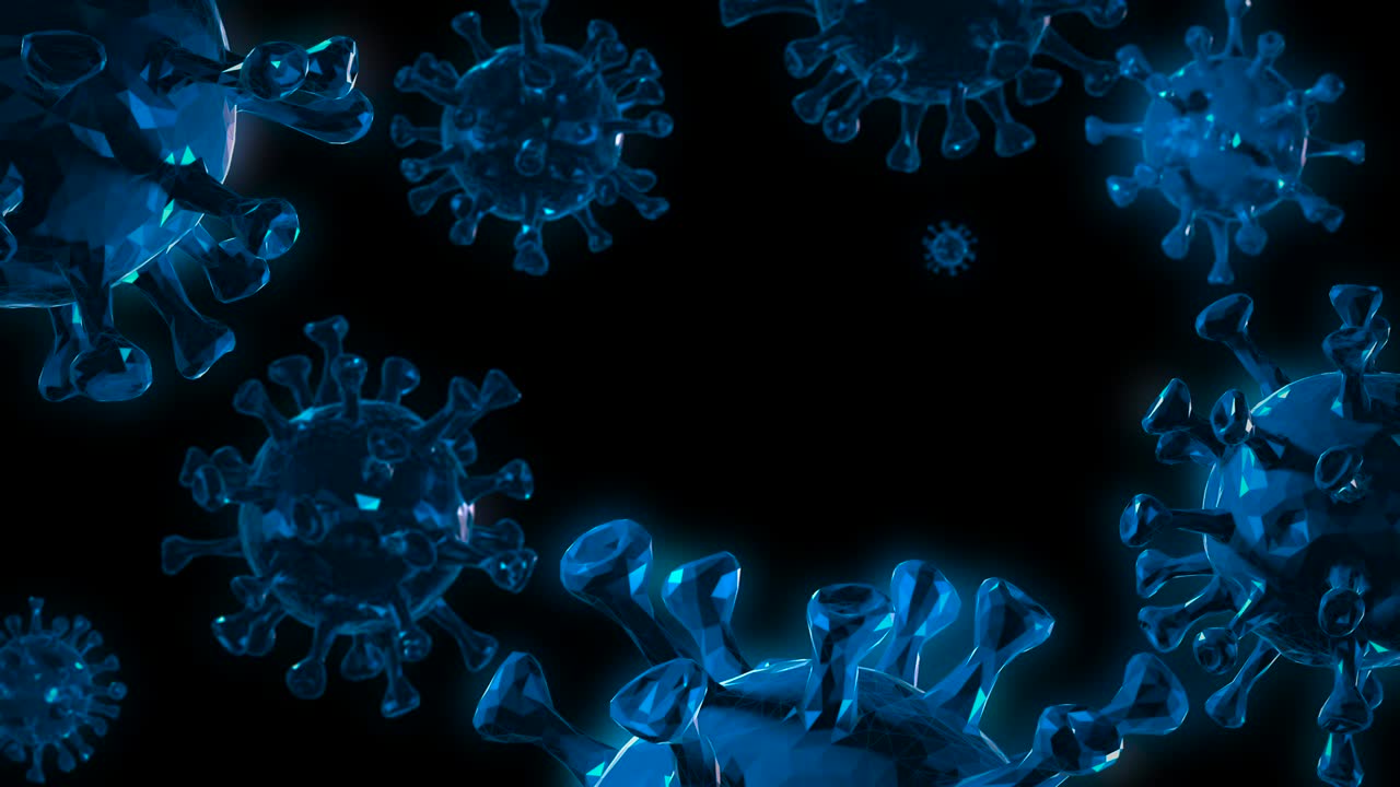 추상적인 코로나 바이러스 이동 바이러스 세포 - 모션 그래픽 (알파 채널, 루프)