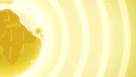 futuristic yellow background with globe earth abstract animation