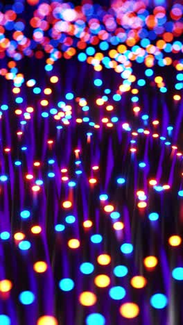 multicolored leds moving in waves. vertical looped video