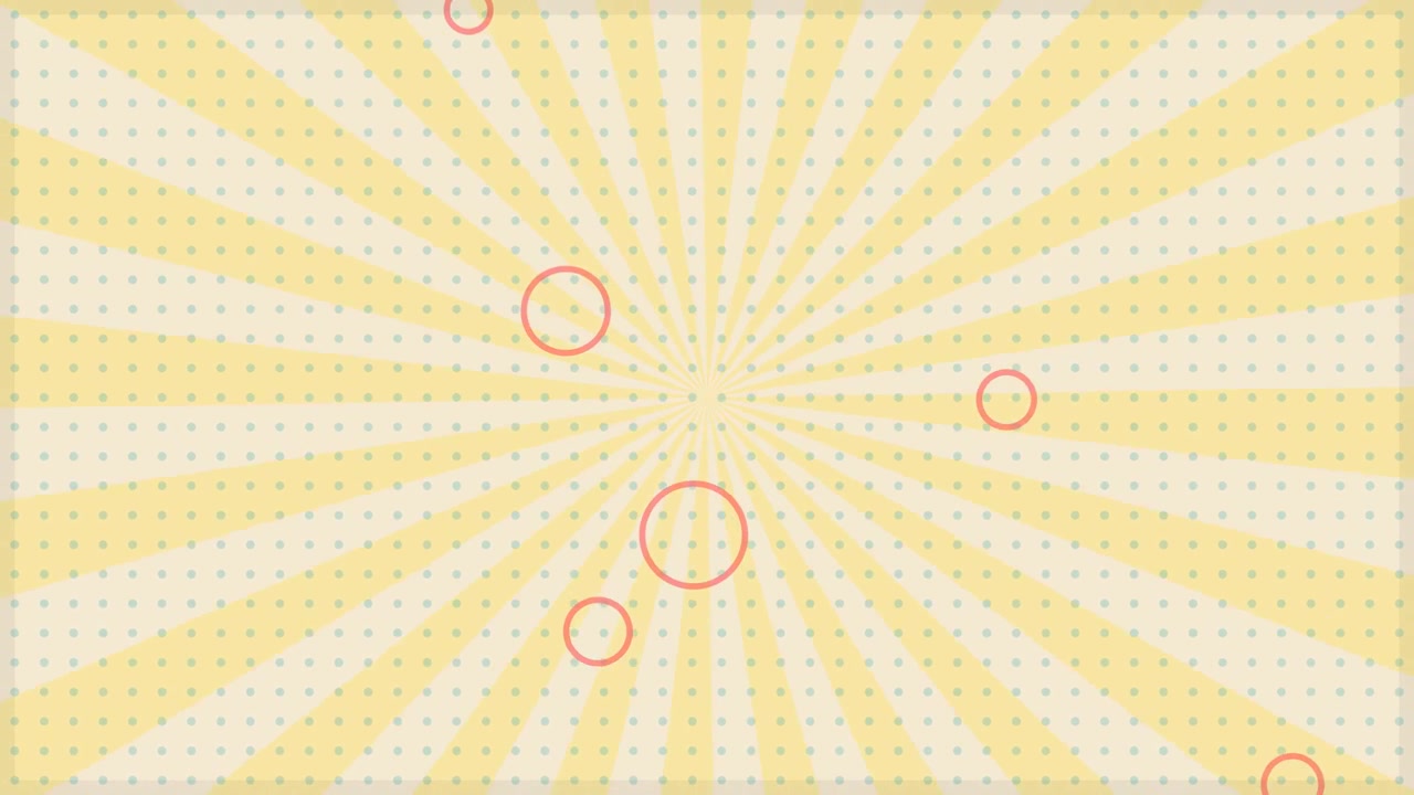 Retro Sunburst Background with Floating Circles
