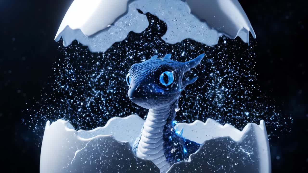 A Dragon Hatching From An Egg