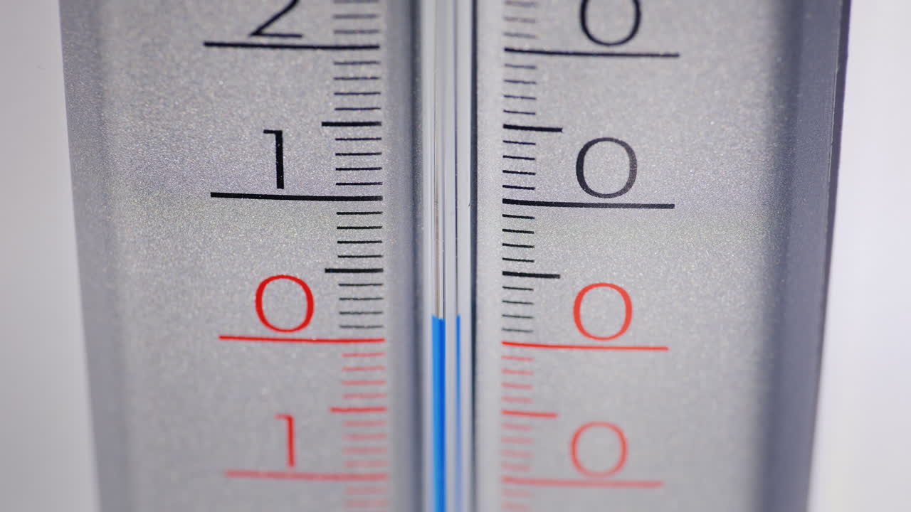 판독 값이 변경되는 온도계 눈금