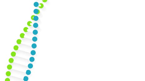 abstract blue green dna string motion background with long shadow