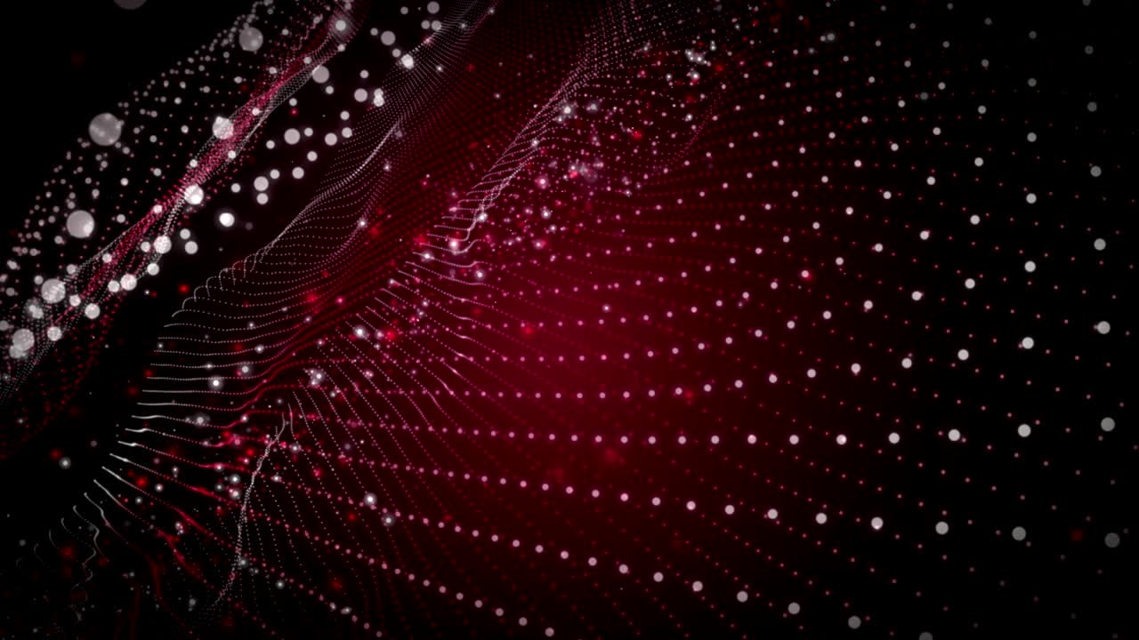 animación romántica con objeto de onda y partículas relucientes en cámara lenta, 4096x2304 bucle 4k