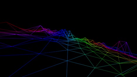 colorful wireframe landscape seamless loop