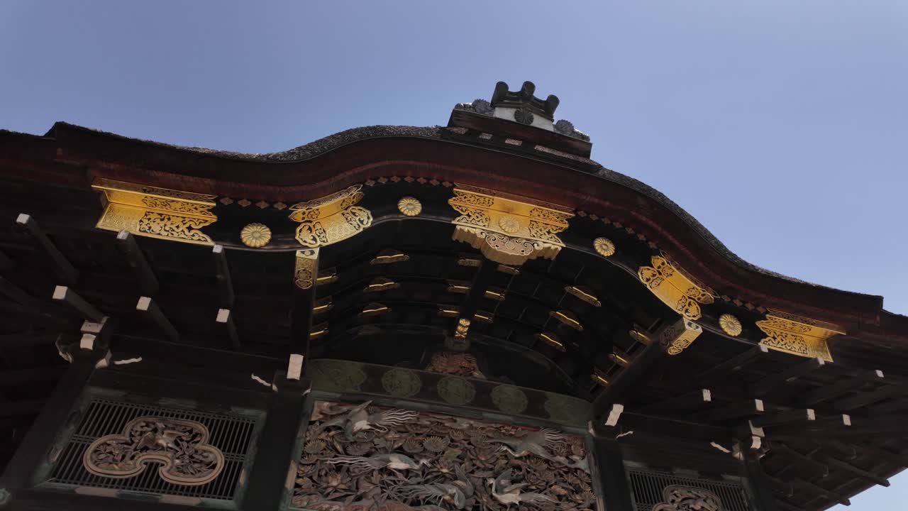 Kara-mon Gate detailed view at Nijō Castle in Kyoto, Japan Japanese architecture