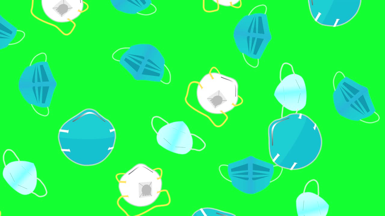 얼굴 마스크의 애니메이션, 안티버스 프레텍션, 그린 스크린, 크로마 키, 플래트 디자인, 시엄리스 루프
