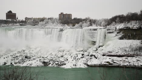 large view of frosty niagara falls