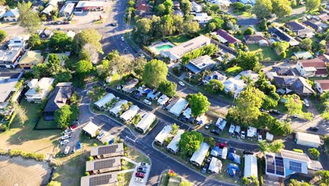 aerial footage of a residential area