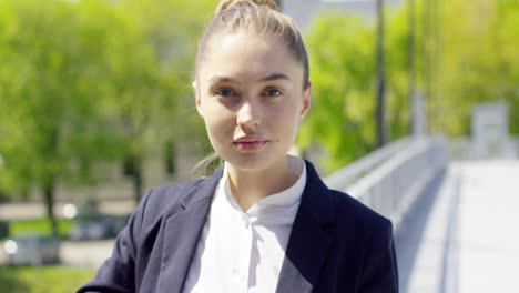 female student in formal clothing