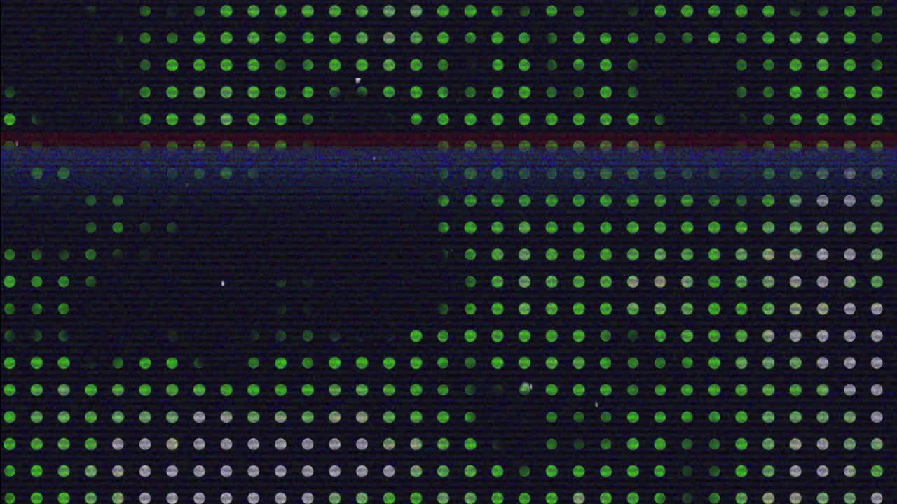 Screen with lines interference showing glowing bank