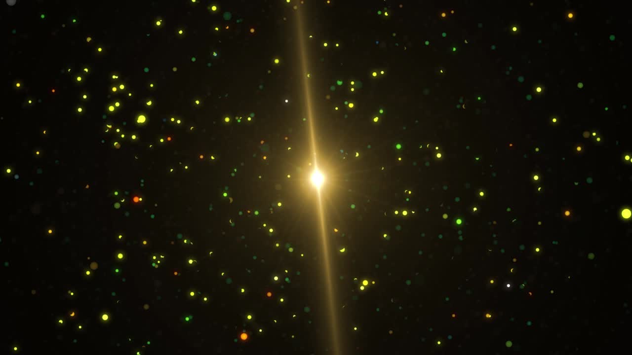 빛에 다채로운 공을 회전하는 지구 공간의 애니메이션 어두운 배경