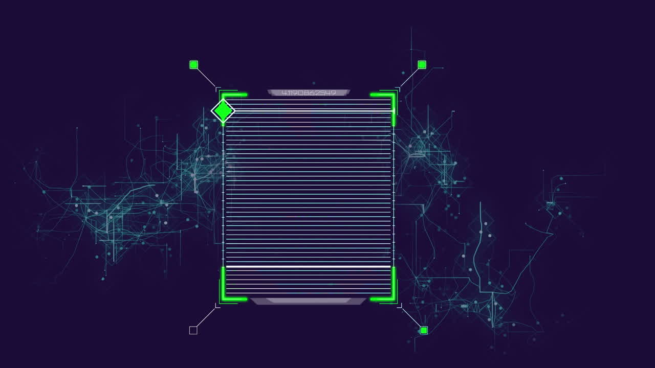 Animation of digital screen and shapes on blue background