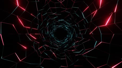 animación en 4k 3d. vuelo en un túnel de ciencia ficción abstracto. gráficos de movimiento futuristas, fondo de alta tecnología.
