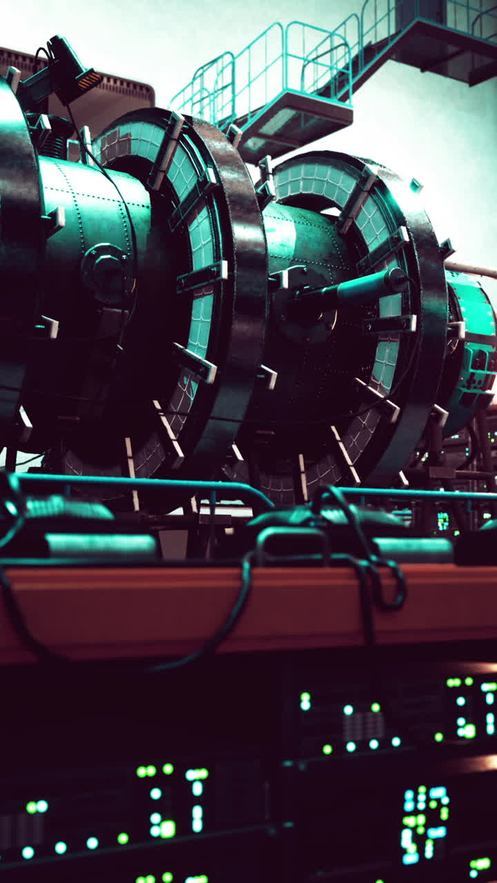 연구 시설의 복잡한 산업 기계