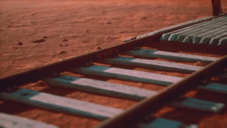 abandoned railway tracks in the desert