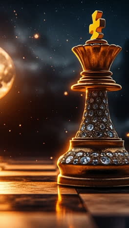 chess piece illuminated by moonlight