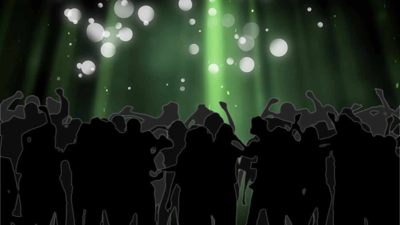 보케 조명과 군중