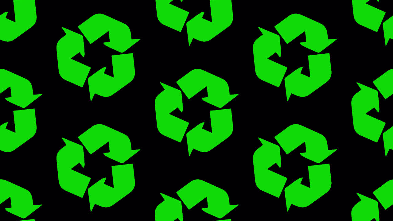 리사이클 기호 루프 타일은 알파와 함께 회전합니다.