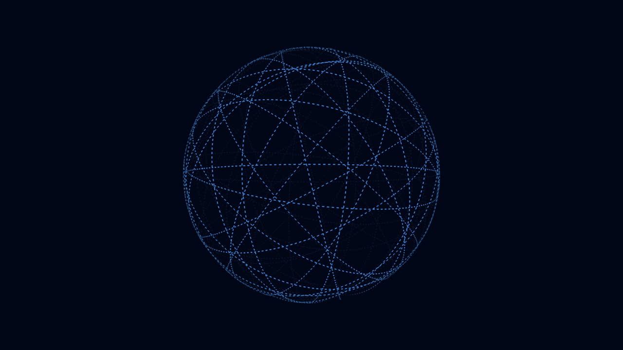 Complex blue patterned sphere with intricate interconnected lines
