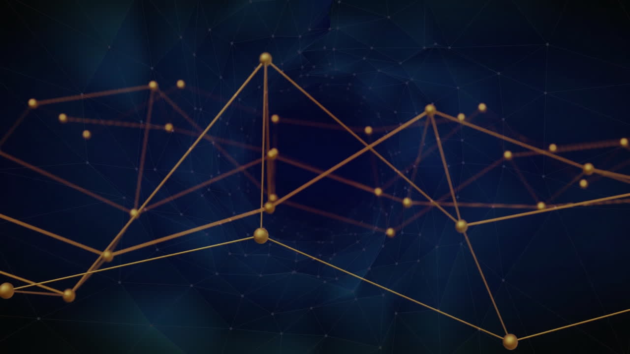 Animation af netværk af forbindelser på sort baggrund
