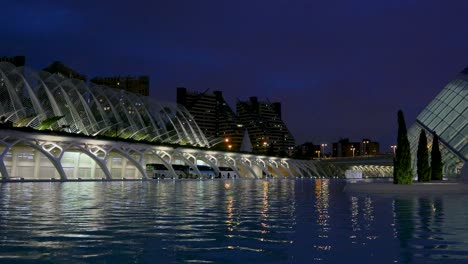 science museum of valencia at night
