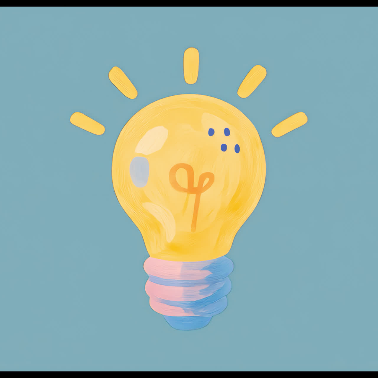 Creative light bulb illustration animation isolated asset, transparent 4K video, alpha channel