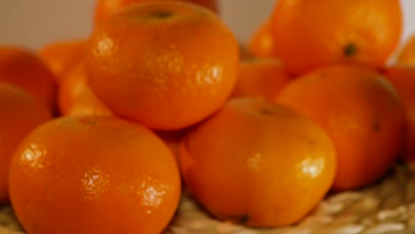 camera moving towards beautiful citrus fruit from blurry to sharp focus view