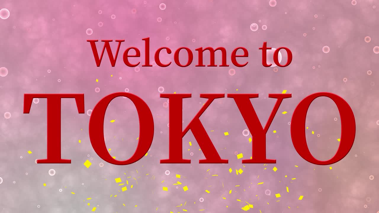 도쿄에 오신 것을 환영합니다: 메시지, 텍스트, 애니메이션, 모션 그래픽