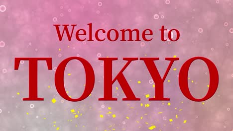 bienvenido a tokio mensaje de texto animación gráficos de movimiento