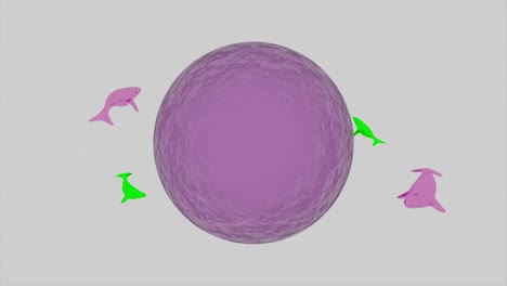 purple sphere with whales