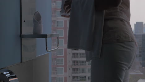 housekeeping service in hotel bathroom