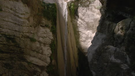 aerial view of dimosari waterfall in lefkada