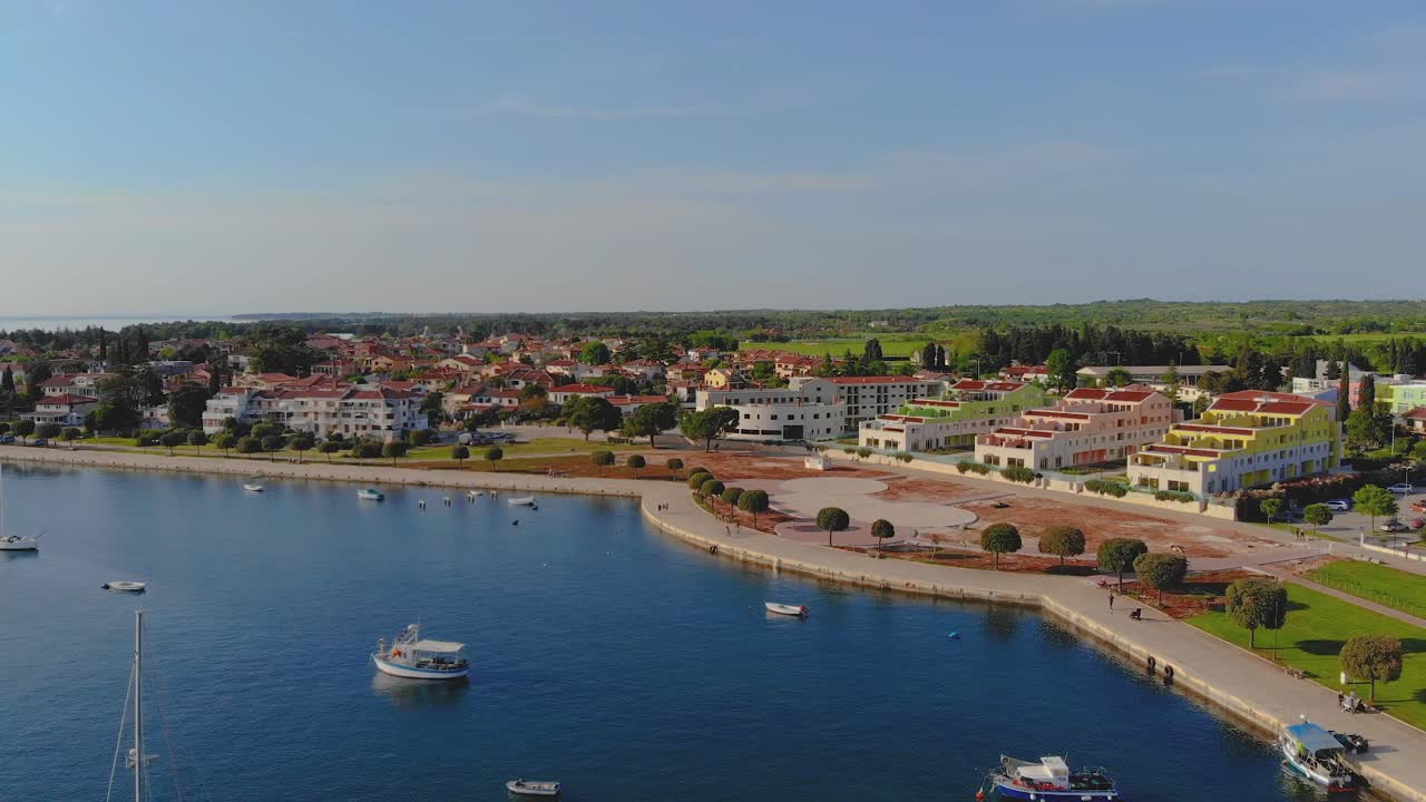 Peaceful Croatian Countryside Aerial View Bordering Adriatic Sea