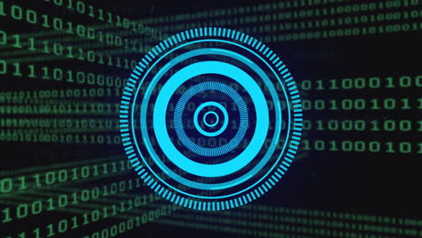 animación del escaneo del alcance sobre el procesamiento de datos sobre fondo negro