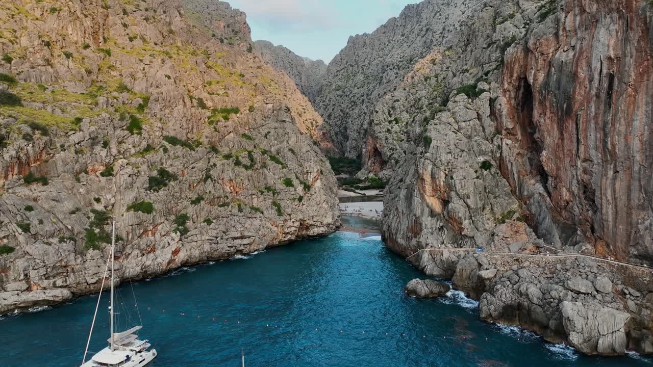 Aerial View of a Stunning Beach Cove in Mallorca