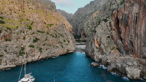 aerial view of a stunning beach cove in mallorca