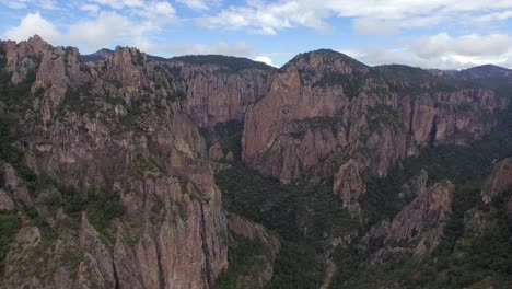 aerial wide shot of the candamena canyon, chihuahua