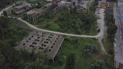 aerial footage of structures of abandoned buildings