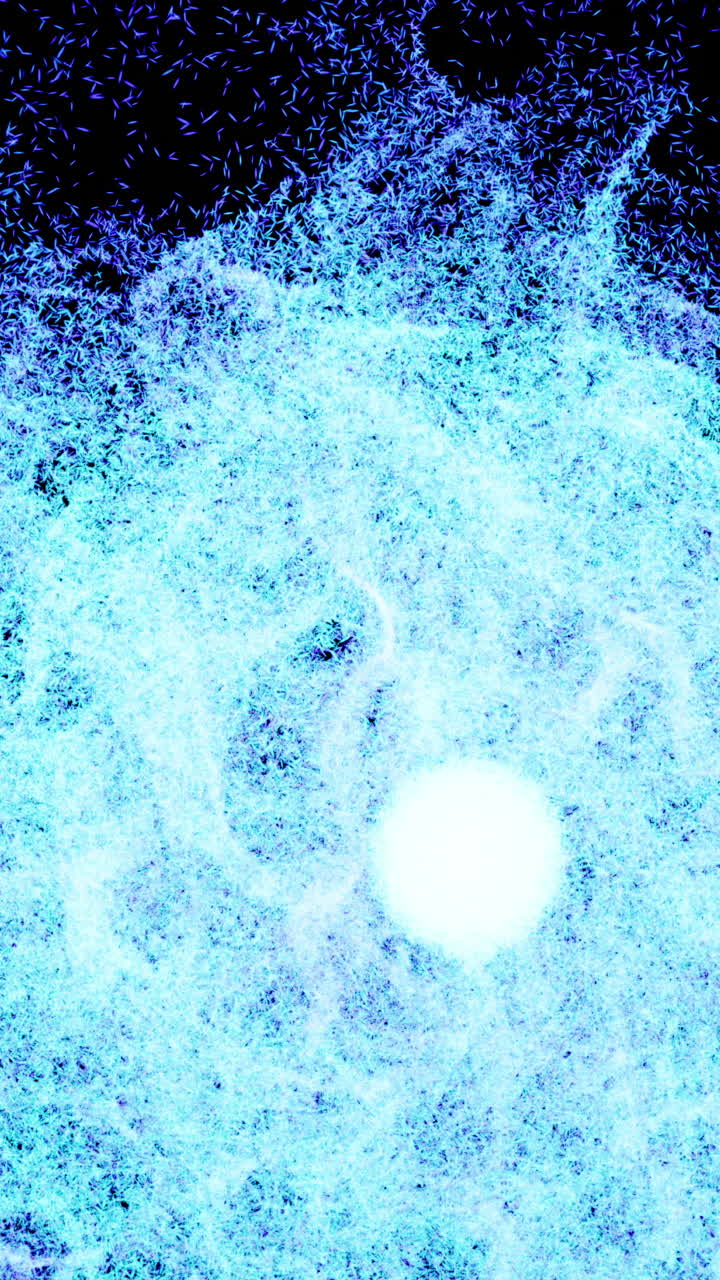 Abstract blue and white cosmic swirl with light and sparkle