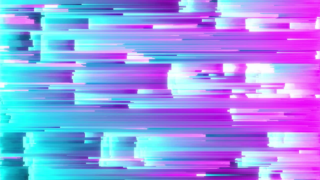 Abstract seamless loop animation of pixel sorting pattern glitch effect. Use in music video, transitions, broadcast, Fluorescent ultraviolet light, laser neon lines. Blue pink spectrum